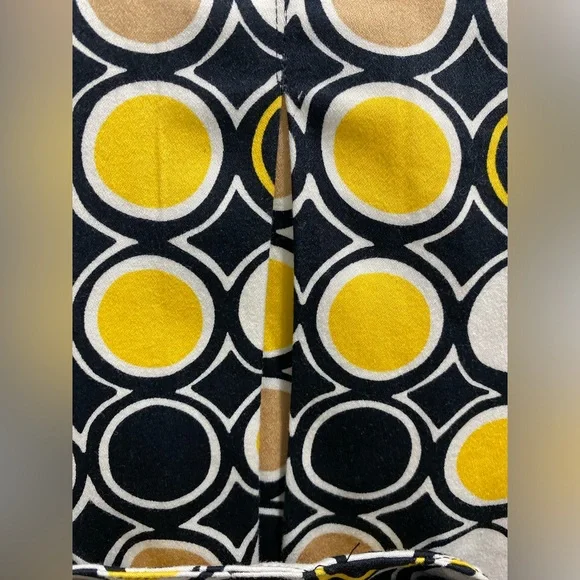 Allison Taylor Black Yellow White Dots Button 3/4 Sleeve Cotton Jacket Shirt 12 - Picture 7 of 9